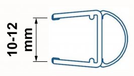 Dichtungen-Onlineshop - D-Profil, 12 mm breit, 10 mm hoch