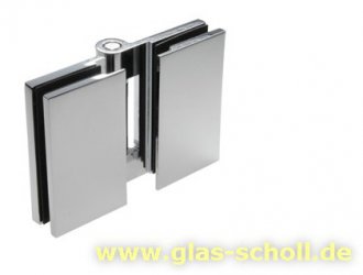 Wellness Glas-Glas 180Grad Duschtürband  (nach innen öffnend) glanzverchromt