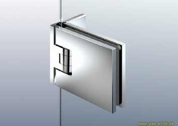Flamea+ 90° extrastark Glas-Wand Pendel-Duschtürband (verdeckte Verschraubung) Edelstahlfinish PVD