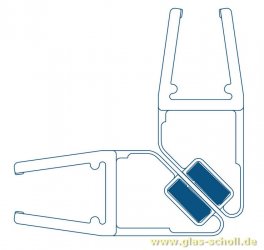 Magnetprofil 90° (2500mm) Duschdichtung für 6-8mm Glas - ÜBERLÄNGE 