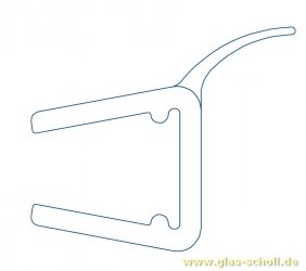 Wasserabweisprofil 135° (2010mm) Duschdichtung für 6-8mm Glas 