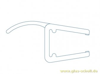 Mitteldichtprofil mit gebogener Weichlippe (2010mm) Duschdichtung für 6-8mm Glas 