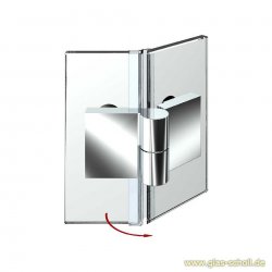 Nivello+ 135° Glas-Glas RECHTS Hebe-Senk flächenbündig Anschlag glanzverchromt