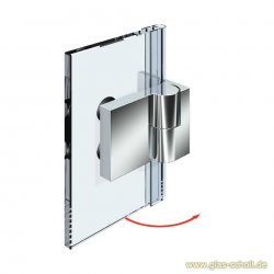 Nivello+ 90° Glas-Wand RECHTS Hebe-Senk INNENBEFESTIGUNG flächenbündig Anschlag glanzverchromt
