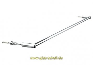 Handtuchhalter RUND zur Glas- oder Wandmontage (kürzbar) glanzverchromt/gebeizt