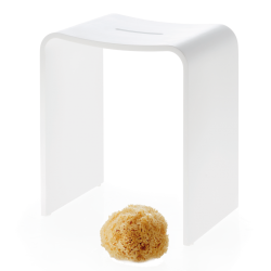 STONE STOOL Bad- und Duschhocker weiß matt