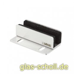 MWE Edelstahl Bodenführung Schrankbefestigung für Glas Edelstahl geschliffen