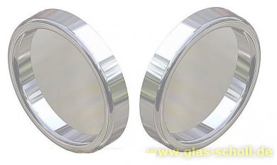 beidseitig aufklebbare Edelstahl Griffmuschel d=60 (Paar) Edelstahl geschliffen