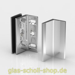 Winkelverbinder Glas-Wand 90° passend zu Farfalla, Pillango und Papillon glanzverchromt
