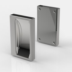 Glastürgriff/Muschelgriff selbstklebend 47x76x11mm glanzverchromt