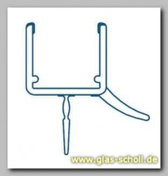unteres Wasserabweisprofil mit 135° Lippe (1000mm) Duschdichtung für 10-12mm Glas 