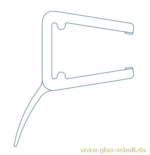 Artikelbild des Artikels “seitl. Dichtprofil mit gebogener Weichlippe 135° (2500mm) Duschdichtung 6-8mm Glas ÜBERLÄNGE “