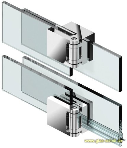 Artikelbild des Artikels “Fluture Duschtürband-SET, überlappend, Glas-Glas 180° glanzverchromt“