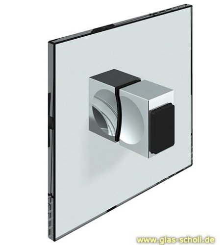 Artikelbild des Artikels “beidseitiger Türgriff eckig, mit einseitigem Gummianschlag für LB 14 mm glanzverchromt“