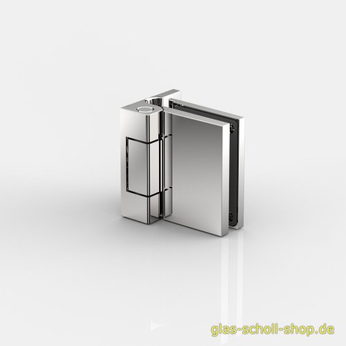 Artikelbild des Artikels “FlinterPro Duschtürband Glas-Wand 90° nach außen öffnend (durchgehende Dichtung) glanzverchromt“