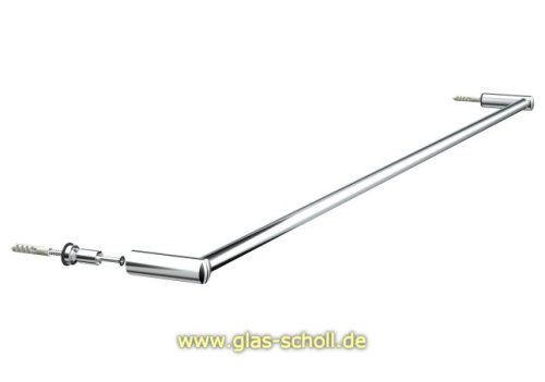 Artikelbild des Artikels “Handtuchhalter RUND zur Glas- oder Wandmontage (kürzbar) glanzverchromt/gebeizt“