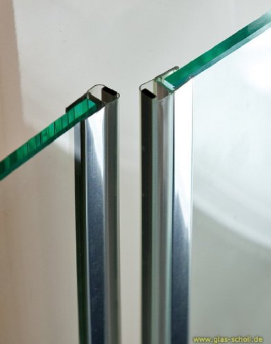Artikelbild des Artikels “fluchtendes Magnetprofil mit CHROMDEKOR 180° (2010mm) stumpfe Mittel-Duschdichtung für 6-8mm Glas “