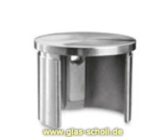 Artikelbild des Artikels “Edelstahl Abschlusskappen gebürstet für gerades Ganzglasgeländer (Paar-2 Stk) “