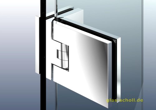 Artikelbild des Artikels “Flamea+ 90° extrastark Glas-Glas Pendel-Duschtürband (verdeckte Verschraubung) glanzverchromt“