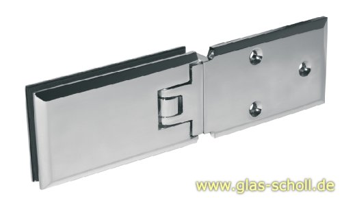 Artikelbild des Artikels “Milano 180Grad Glas-Wand Pendel-Duschtürband (mit Längsanschraubplatte Variante2) glanzverchromt“