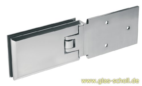Artikelbild des Artikels “Milano 180Grad Glas-Wand Pendel-Duschtürband (mit Längsanschraubplatte Variante4) glanzverchromt“
