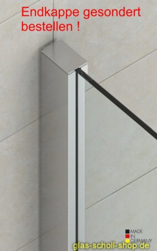 Artikelbild des Artikels “Wandanschlussprofil/Klemmprofil für 6/8/10mm Glas (Duschen geeignet) für 8mm Glas - 2,01m chrom ähnlich (glanzeloxiert)“