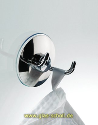 Artikelbild des Artikels “Design Wandhaken WH-2 mit Saugnapf verchromt“