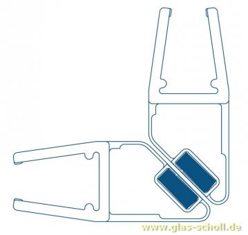 Magnetprofil 90° (2500mm) Duschdichtung für 6-8mm Glas - ÜBERLÄNGE 