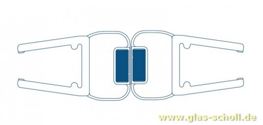 fluchtendes Magnetprofil 180° (2500mm) stumpfe Mittel-Duschdichtung für 6-8mm Glas-ÜBERLÄNGE 