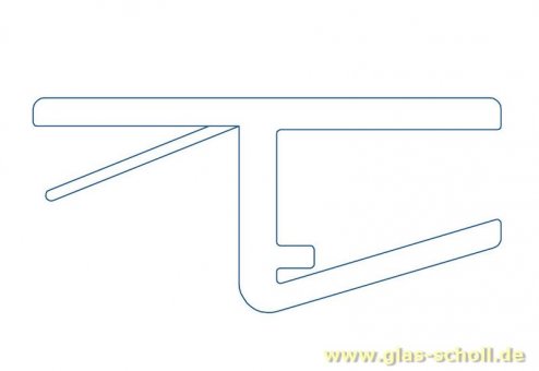 fluchtendes Anschlagprofil 180° (2500mm) Duschdichtung für 6-8mm Glas - ÜBERLÄNGE 