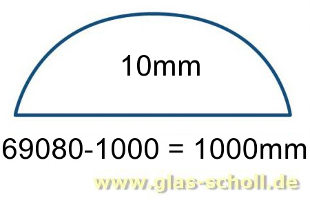 unterer gerader 10mm Acrylstab klar durchsichtig  (1000 mm) Schwallschutz/Duschdichtung 