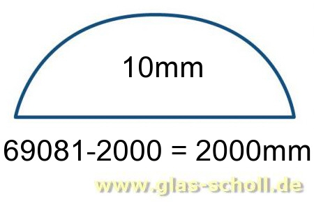 unterer gerader 10mm Acrylstab klar durchsichtig  (2000 mm) Schwallschutz/Duschdichtung 