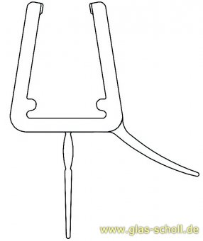 unteres Wasserabweisprofil mit 135° Lippe (850mm) Duschdichtung für 6-8mm Glas !!AUSSTELLUNGSSTÜCK!! 