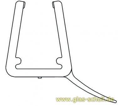 unteres Wasserabweisprofil mit NUR 135° Lippe (1000mm) Duschdichtung für 6-8mm Glas 