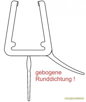 GEBOGENES unteres Wasserabweisprofil mit 135° Lippe (1150-1200mm) 6-8mm 