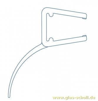 Mitteldichtprofil für überlappende Duschtüren (Falttürflügel) (2010mm) Duschdichtung für 6-8mm Glas 