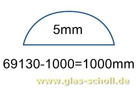 unterer gerader glasklarer 5mm Acrylstab (1000 mm) Schwallschutz (Duschdichtung) 