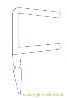 Dichtprofil 11mm für Schiebetüren mit Lippe (2500mm) Duschdichtung 6-8mm Glas -ÜBERLÄNGE 