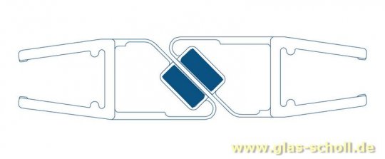 Magnetprofil 180° (2500mm) versetzte Mittel-Duschdichtung 6-8mm ÜBERLÄNGE 