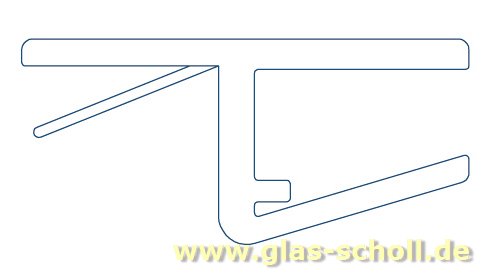 Frontanschlagdichtung 180° (2500mm) für 8-10 mm Glas 