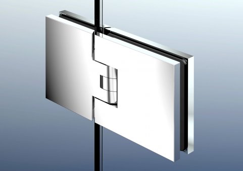 Flamea+ 180° extrastark Glas-Glas Pendel-Duschtürband (verdeckte Verschraubung) glanzverchromt