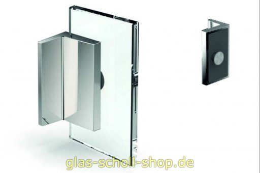 Pavone Winkelverbinder Glas-Wand 90° flächenbündig glanzverchromt