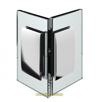 Pontere 80°-180° Glas-Glas Winkelverbinder (verstellbarer Winkel) glanzverchromt