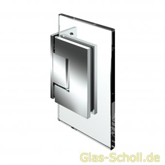 Modesta/Luno Duschpendeltürbeschlag Glas-Wand 90° für 6-12 mm Glas (einseitige Lasche) glanzverchromt