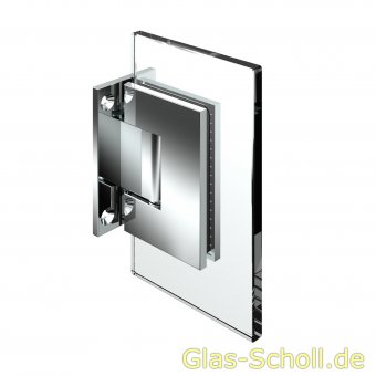 Modesta/Luno Duschpendeltürbeschlag Glas-Wand 90° für 6-12 mm Glas (beidseitige Lasche) glanzverchromt