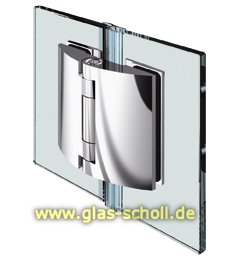 Pillango 180° Glas-Glas Duschtürband/- Anschlagband glanzverchromt