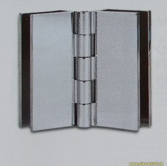 Vitreasy 008 Möbelband, Glas-Glas Spiegel-Klapptürscharnier doppelt (groß oder klein) 57mm / 60 mm geklemmt 