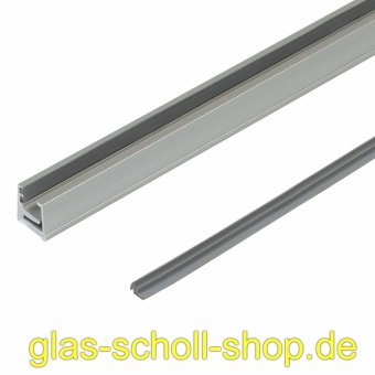 Rahmen-Wandanschluss-Klemmprofil MR22 für Ganz-Glas-Anlagen für 8-10 mm Glas 2,5 m roh (unbehandelt)