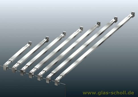 rechteckige Stabilisierungsstange GLAS-WAND verstellbar (Länge auswählen) Länge auswählen