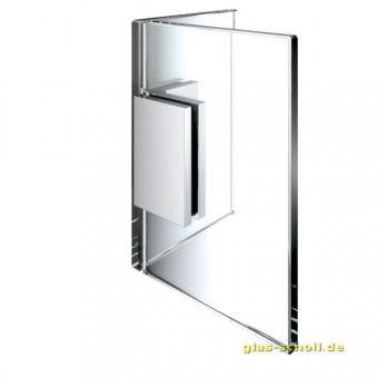 Flamea+ Winkelverbinder 90° Glas-Glas (verdeckte Verschraubung) glanzverchromt